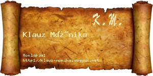 Klauz Mónika névjegykártya